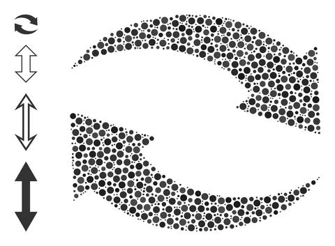Dotted Exchange Arrows Collage of Round Dots and Similar Icons Stock Illustration