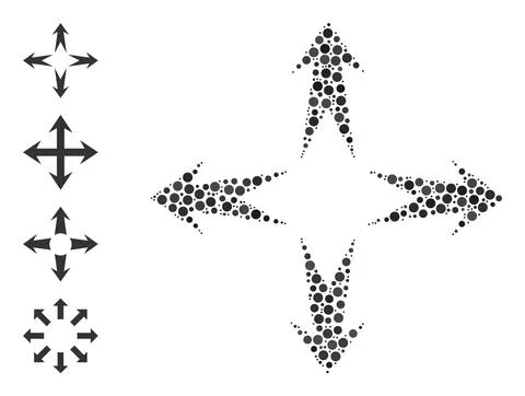 Dotted Expand Arrows Composition of Circles and Other Icons 스톡 일러스트