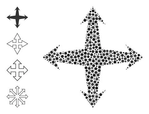 Dotted Expand Composition of Rounded Dots with Bonus Icons イラスト素材