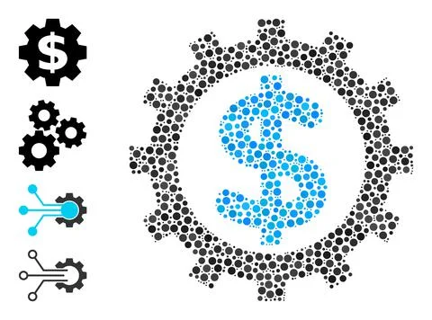 Dotted Financial Industry Composition of Circles with Similar Icons Illustrazione stock