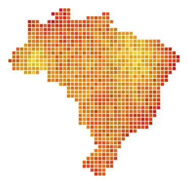 Dotted Fire Brazil Map Stock Illustration