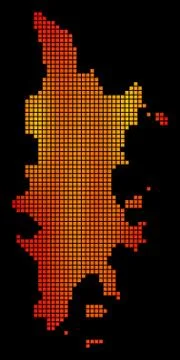 Dotted Fire Phuket Map Stock Illustration