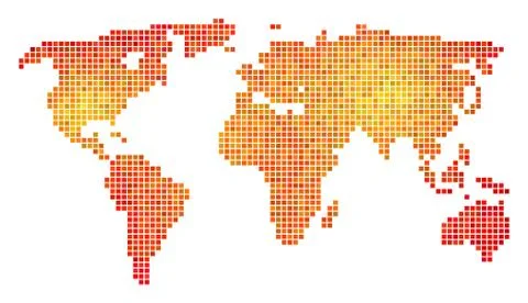 Dotted Fire World Map Stock Illustration