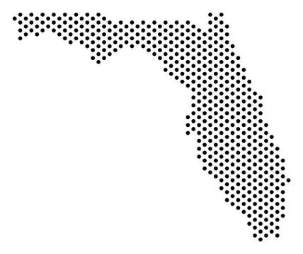 Dotted Florida Map 库存插图