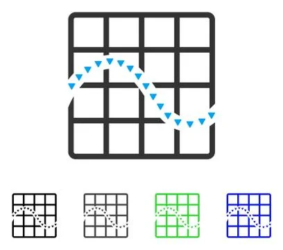 Dotted Function Chart Flat Icon Stock Illustration