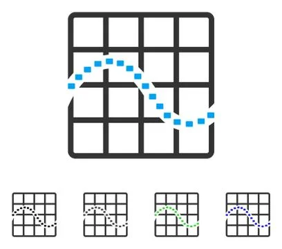 Dotted Function Chart Flat Icon 스톡 일러스트