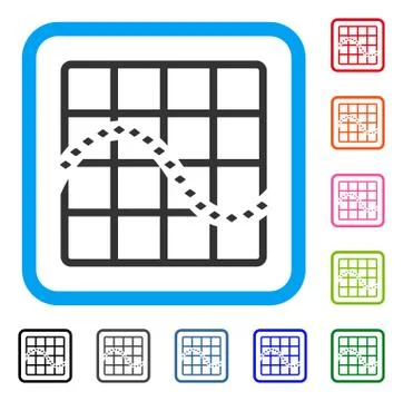 Dotted Function Chart Framed Icon Stock Illustration