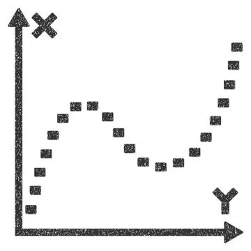 Dotted Function Graph Grainy Texture Icon Stock Illustration
