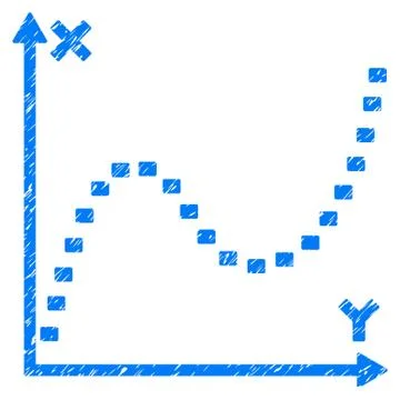 Dotted Function Graph Grunge Icon Stock Illustration