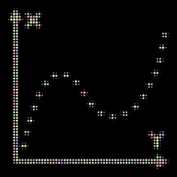 Dotted Function Graph Halftone Composition of Circles Stock Illustration