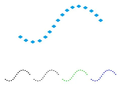Dotted Function Line Flat Icon Stock Illustration