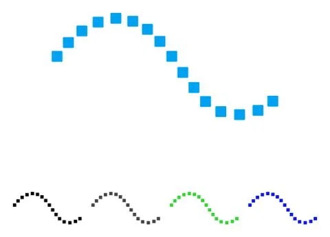 Dotted Function Line Flat Icon Stock Illustration