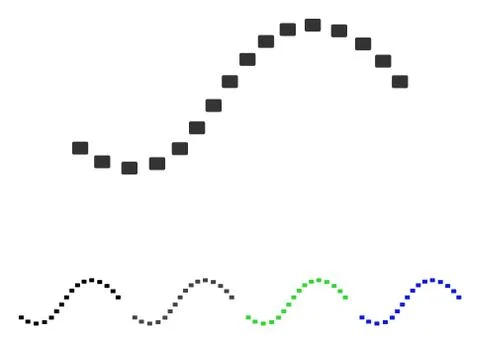 Dotted Function Line Flat Icon Stock Illustration