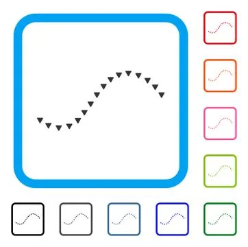 Dotted Function Line Framed Icon Stock Illustration