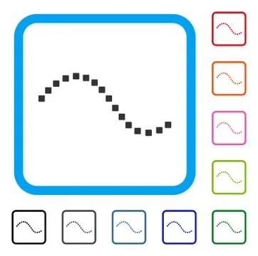 Dotted Function Line Framed Icon Stock Illustration