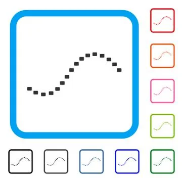 Dotted Function Line Framed Icon Stock Illustration