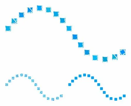 Dotted function line Mosaic Icon of Raggy Items Stock Illustration