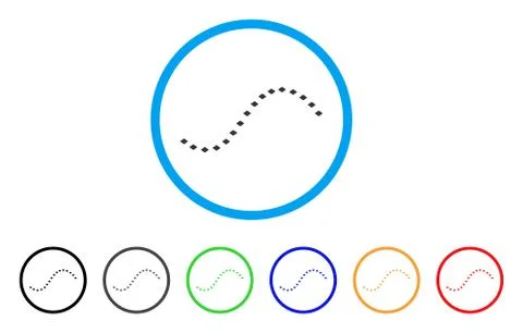 Dotted Function Line Rounded Icon Illustrazione stock