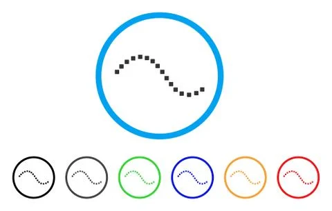 Dotted Function Line Rounded Icon Stock Illustration