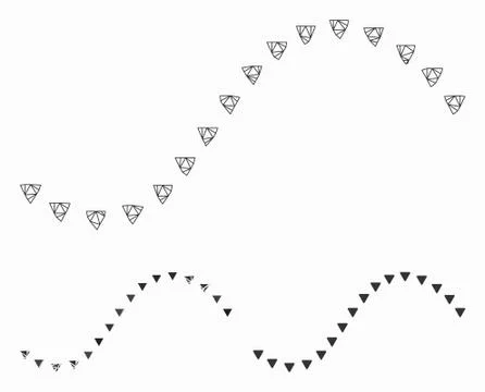 Dotted Function Line Vector Mesh Network Model and Triangle Mosaic Icon Stock Illustration