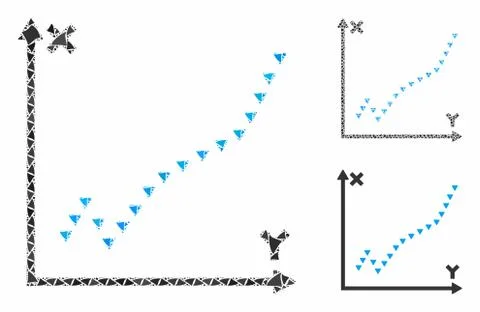 Dotted function plot Composition Icon of Trembly Elements Stock Illustration