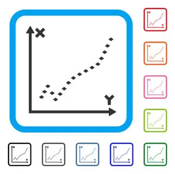 Dotted Function Plot Framed Icon 스톡 일러스트
