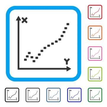 Dotted Function Plot Framed Icon Ilustración de archivo