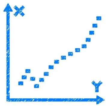Dotted Function Plot Grunge Icon Illustrazione stock