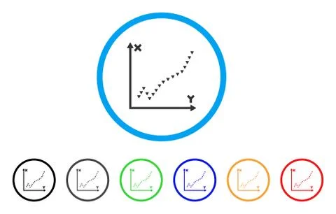 Dotted Function Plot Rounded Icon Stock Illustration