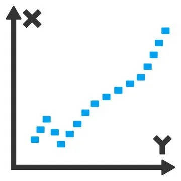 Dotted Function Plot Vector Icon Stock Illustration