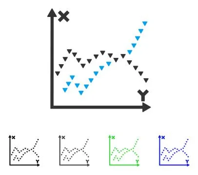 Dotted Functions Plot Flat Icon Ilustración de archivo