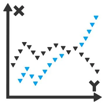 Dotted Functions Plot Flat Vector Symbol Ilustración de archivo