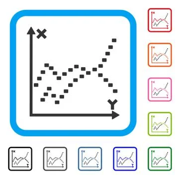 Dotted Functions Plot Framed Icon Ilustración de archivo
