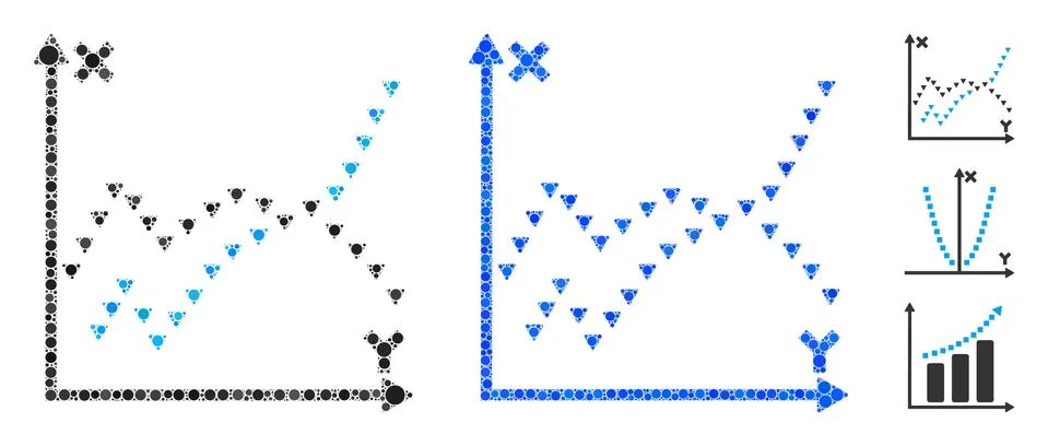 Dotted Functions Plot Mosaic Icon of Circles Ilustración de archivo