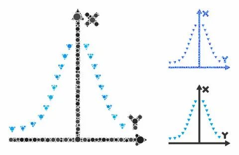 Dotted Gauss Plot Composition Icon of Circles Ilustración de archivo