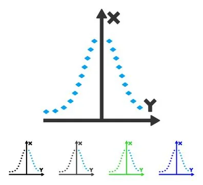 Dotted Gauss Plot Flat Icon Ilustración de archivo