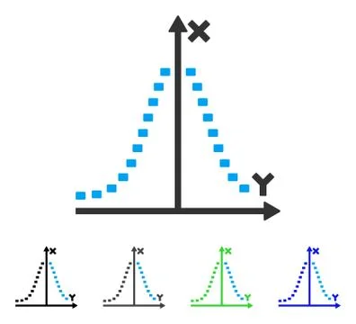 Dotted Gauss Plot Flat Icon Ilustración de archivo