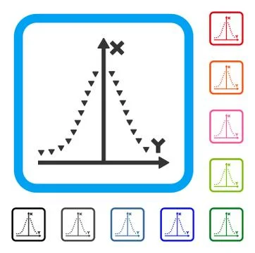 Dotted Gauss Plot Framed Icon 스톡 일러스트