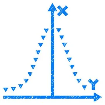 Dotted Gauss Plot Grunge Icon Ilustración de archivo