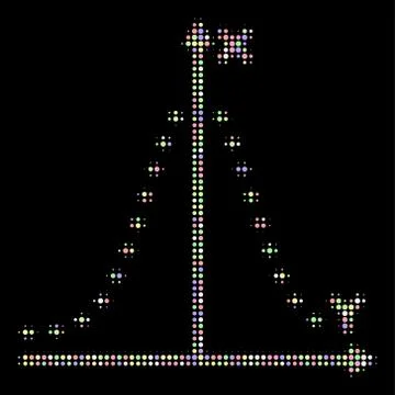 Dotted Gauss Plot Halftone Collage of Circles Ilustración de archivo