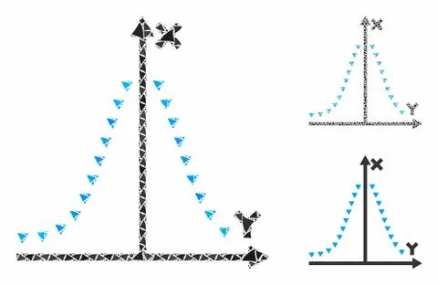 Dotted gauss plot Mosaic Icon of Rugged Pieces Ilustración de archivo