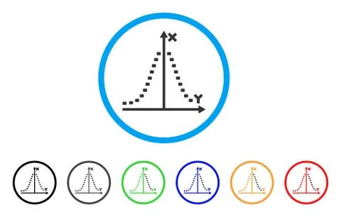 Dotted Gauss Plot Rounded Icon Stock Illustration