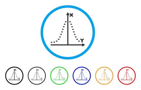 Dotted Gauss Plot Rounded Icon Stock Illustration