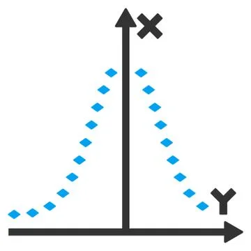 Dotted Gauss Plot Vector Toolbar Icon 스톡 일러스트