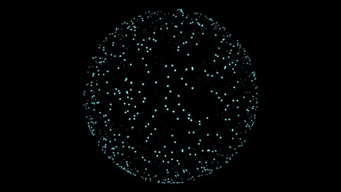 Dotted globe sphere rotating on black background 4K Stock Footage 337119910