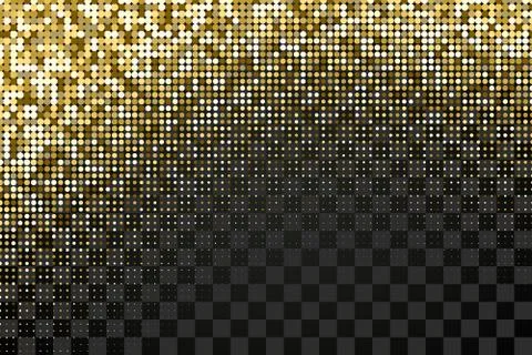 Dotted golden pattern over transparent background Stock Illustration