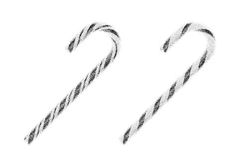 Dotted grain gradient candy canes Illustrazione stock