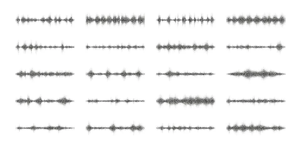 Dotted grainy gradient sound waves Illustrazione stock