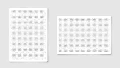 Dotted graph paper with grid. Polka dot pattern, geometric texture for Stock Illustration