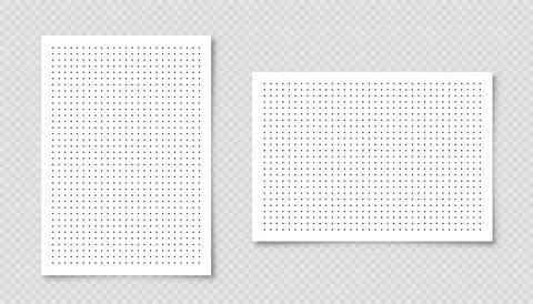 Dotted graph paper with grid. Polka dot pattern, geometric texture for Stock Illustration